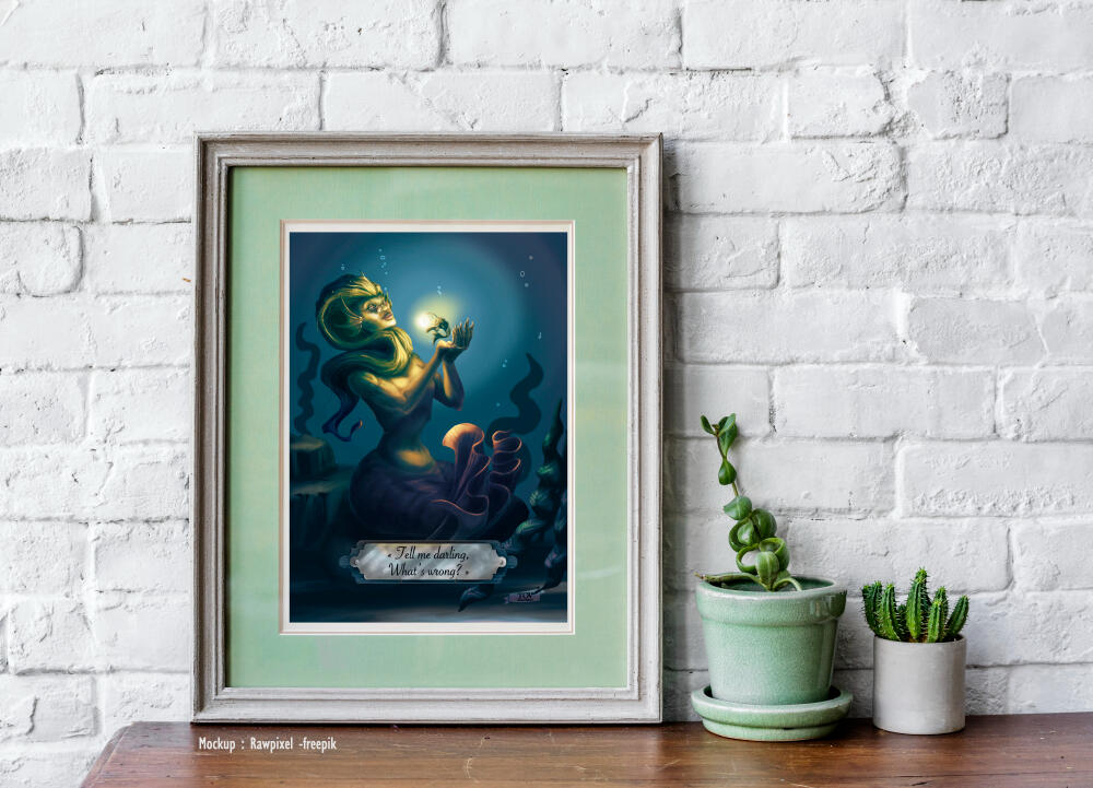 Mock up, digital art, art print, candle, fantasy art