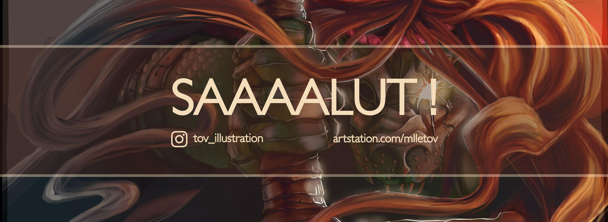Logo tov illustration site tovillustration.carrd.co bannière pinceau stylet art traditionnel et digital painting artiste 2d et concept artiste