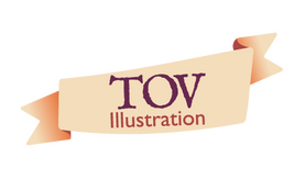 Logo tov illustration bannière pinceau stylet art traditionnel et digital painting
