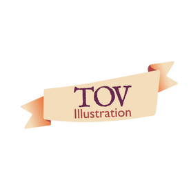 Logo tov illustration bannière pinceau stylet art traditionnel et digital painting